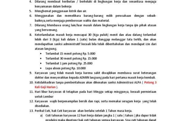 Tata tertib dapur MBG