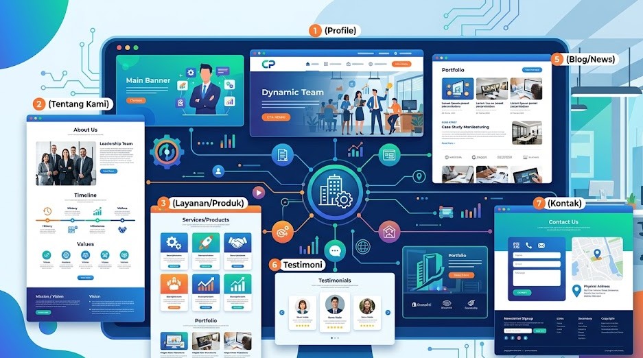 fitur penting di website company profile