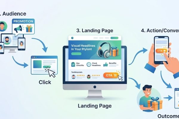 cara kerja landing page promosi