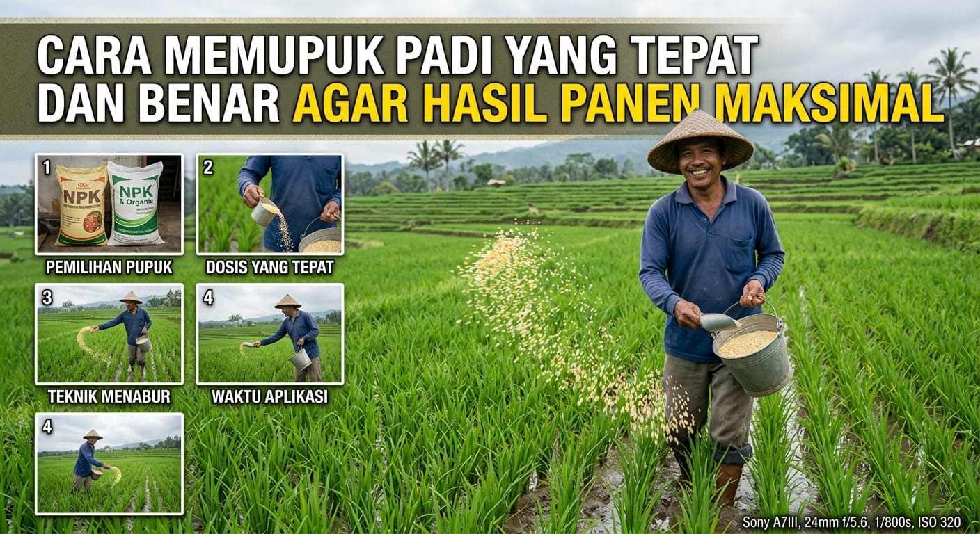 cara memupuk padi yang tepat dan benar agar hasil panen maksimal